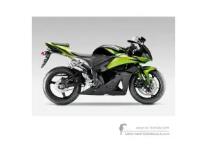 Aufkleber für Honda CBR600RR 2009 - Schwarz Grün • Honda OEM-Aufkleber