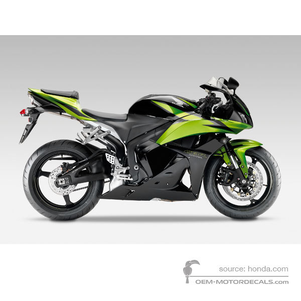 Decals for Honda CBR600RR 2009 - Black Green • Honda OEM Decals