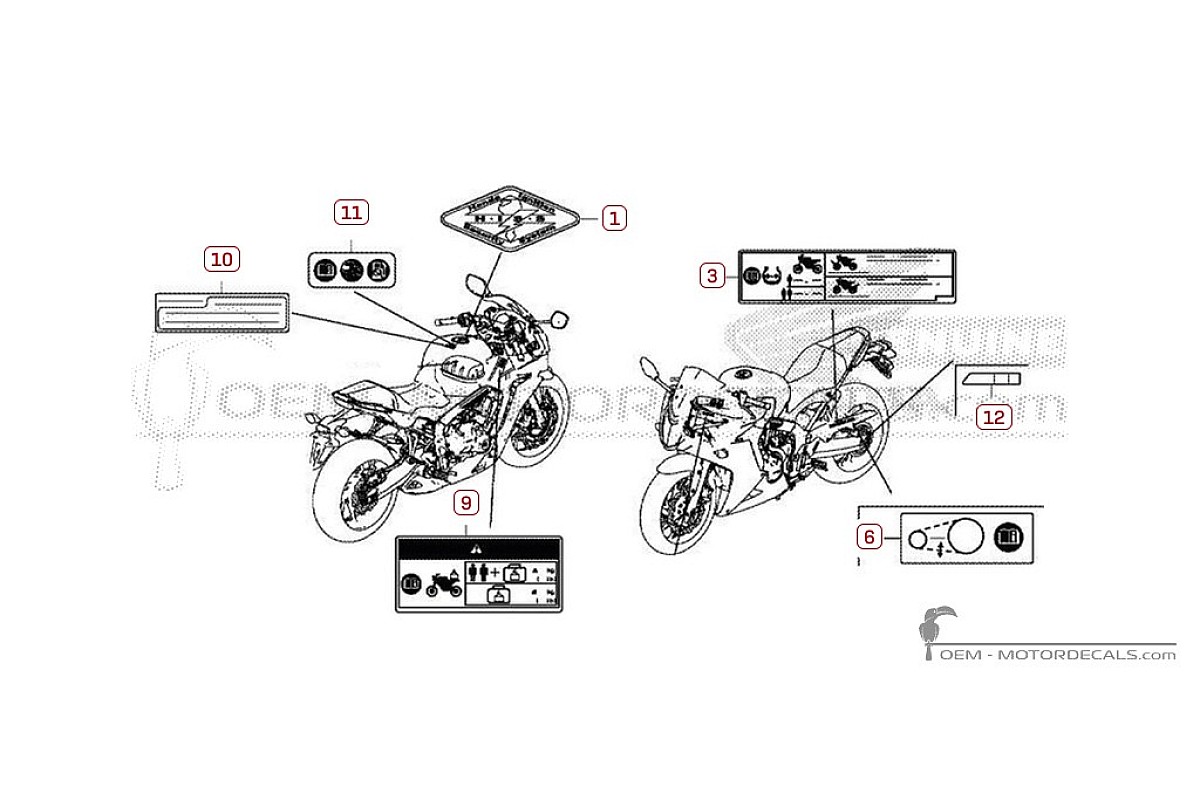 Decals for Caution labels • Honda OEM Decals
