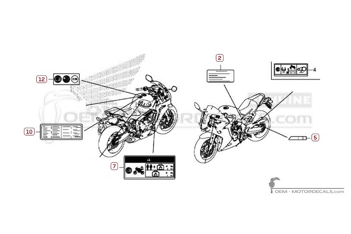 Decals for Caution labels • Honda OEM Decals