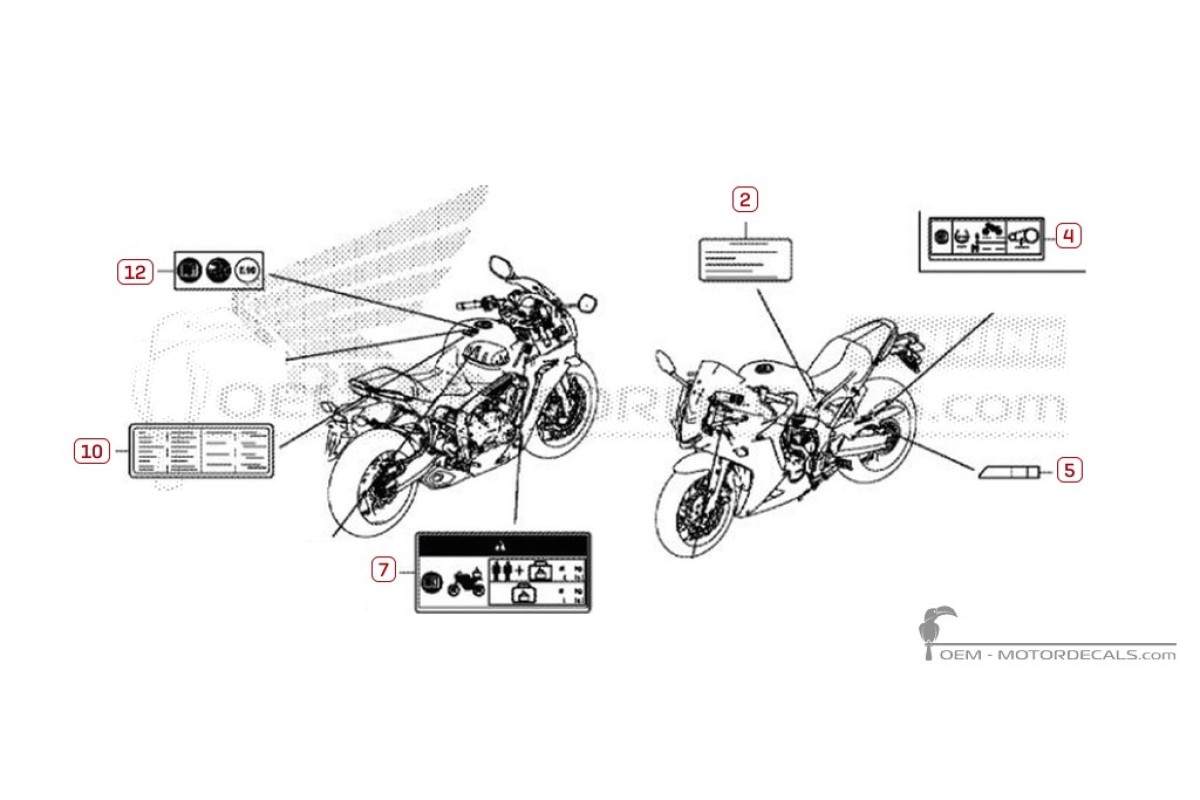 Decals for Caution labels • Honda OEM Decals