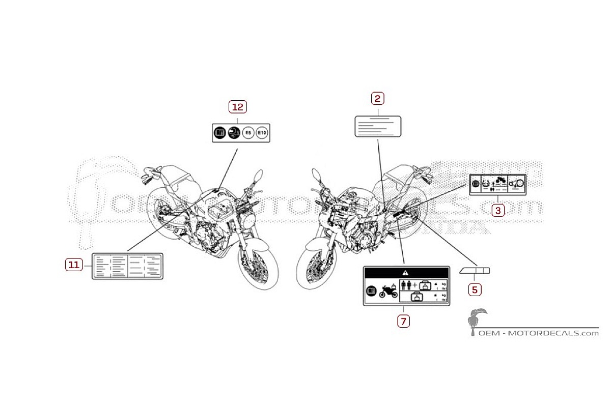 Autocollants pour Étiquettes d'avertissement • Honda Autocollants OEM