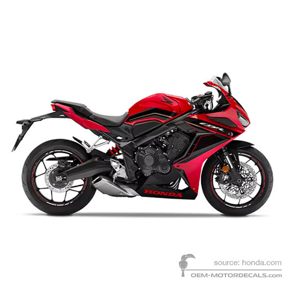 Decals for Honda CBR650R 2023 - Red • Honda OEM Decals