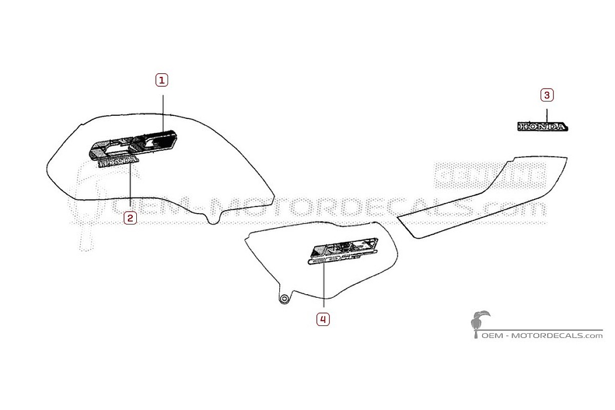 Stickers voor Honda CG125 1995 • Honda OEM Stickers