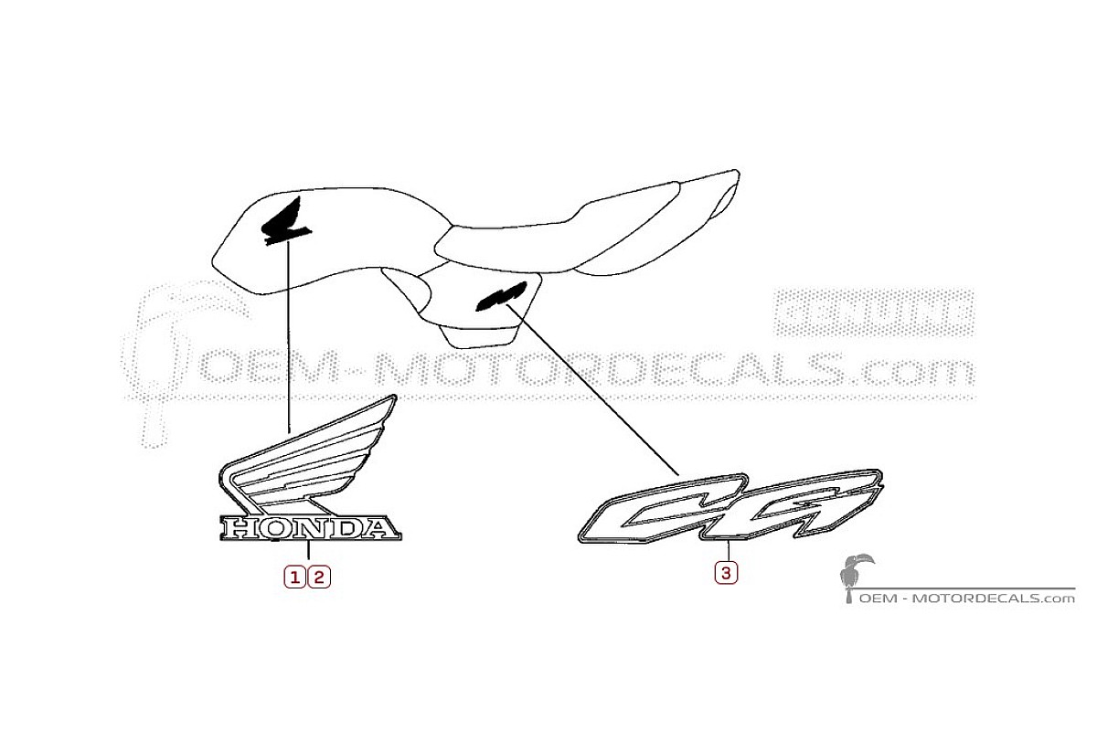 Adesivi per Honda CG125 2007 • Honda Adesivi OEM