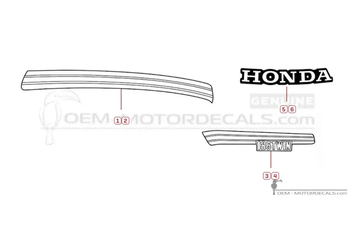 Decals for Honda CM185 1979 • Honda OEM Decals