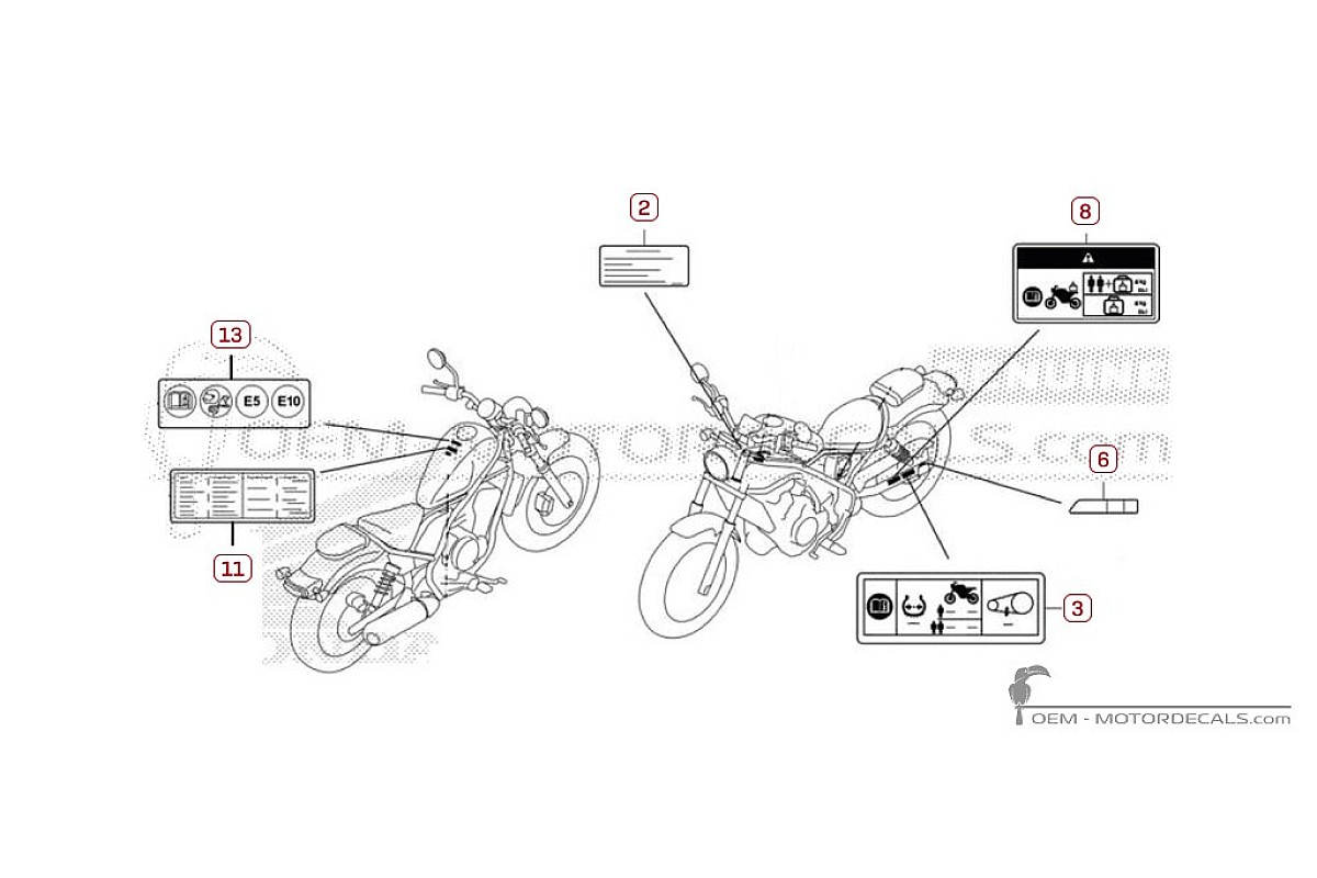 Pegatinas para Etiquetas de precaución • Honda Pegatinas OEM