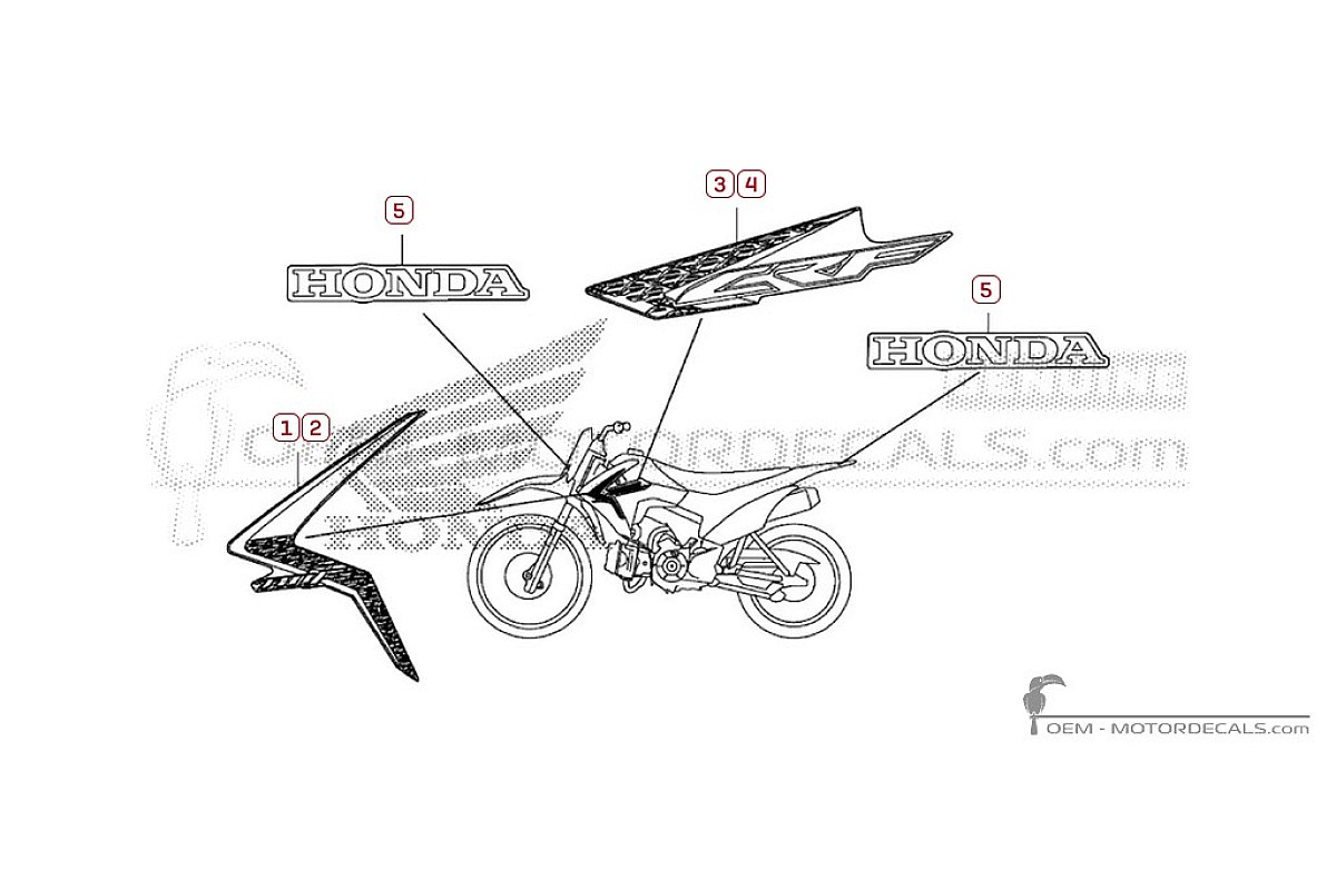 Decals for Honda CRF110 2016 • Honda OEM Decals