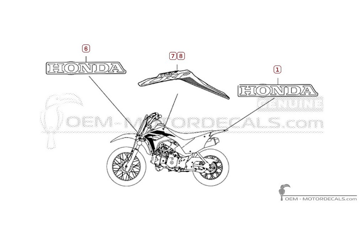 Naklejki do Honda CRF110 2022 • Honda Naklejki OEM