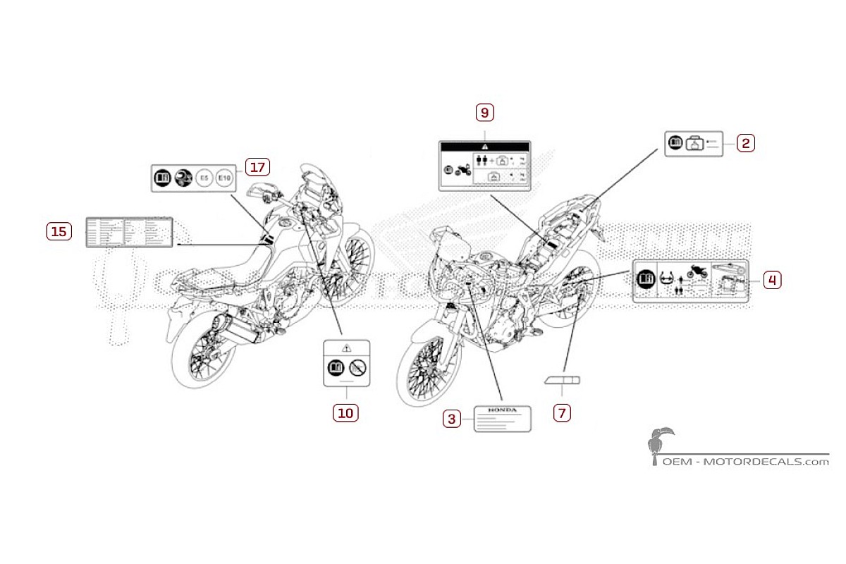 Pegatinas para Etiquetas de precaución • Honda Pegatinas OEM