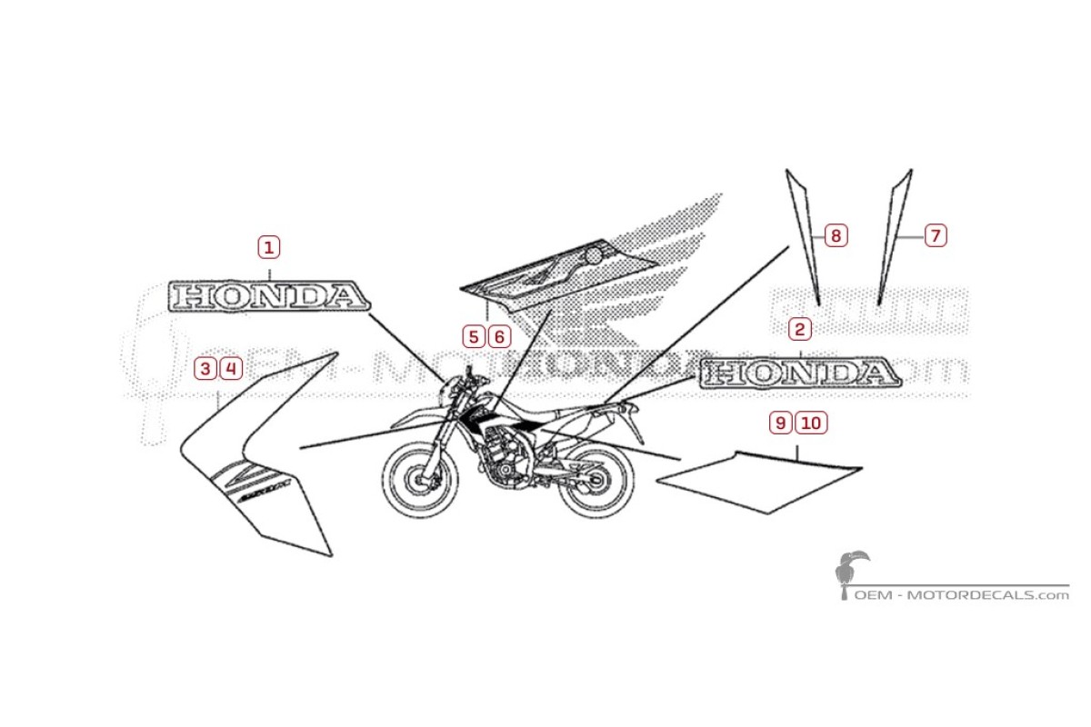 Naklejki do Honda CRF250M 2014 • Honda Naklejki OEM