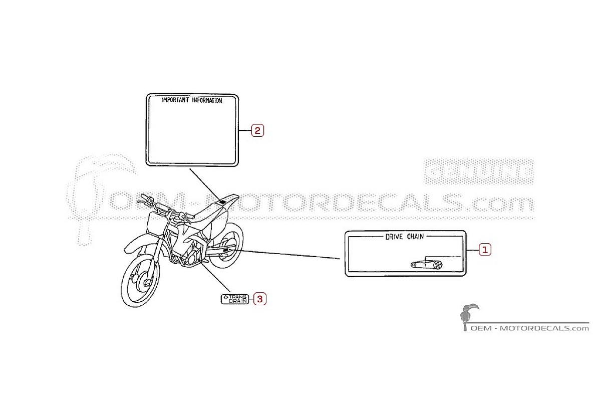 Aufkleber für Warnhinweise • Honda OEM-Aufkleber