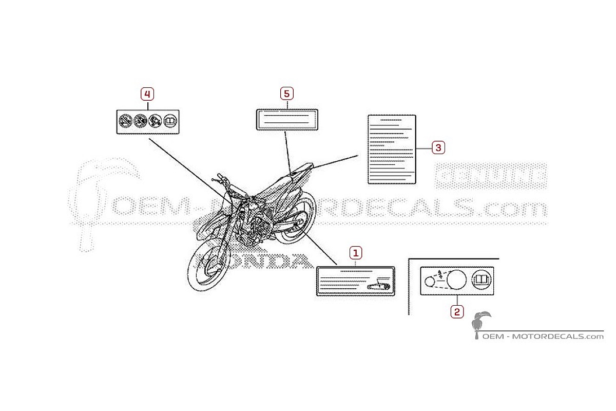Autocollants pour Étiquettes d'avertissement • Honda Autocollants OEM
