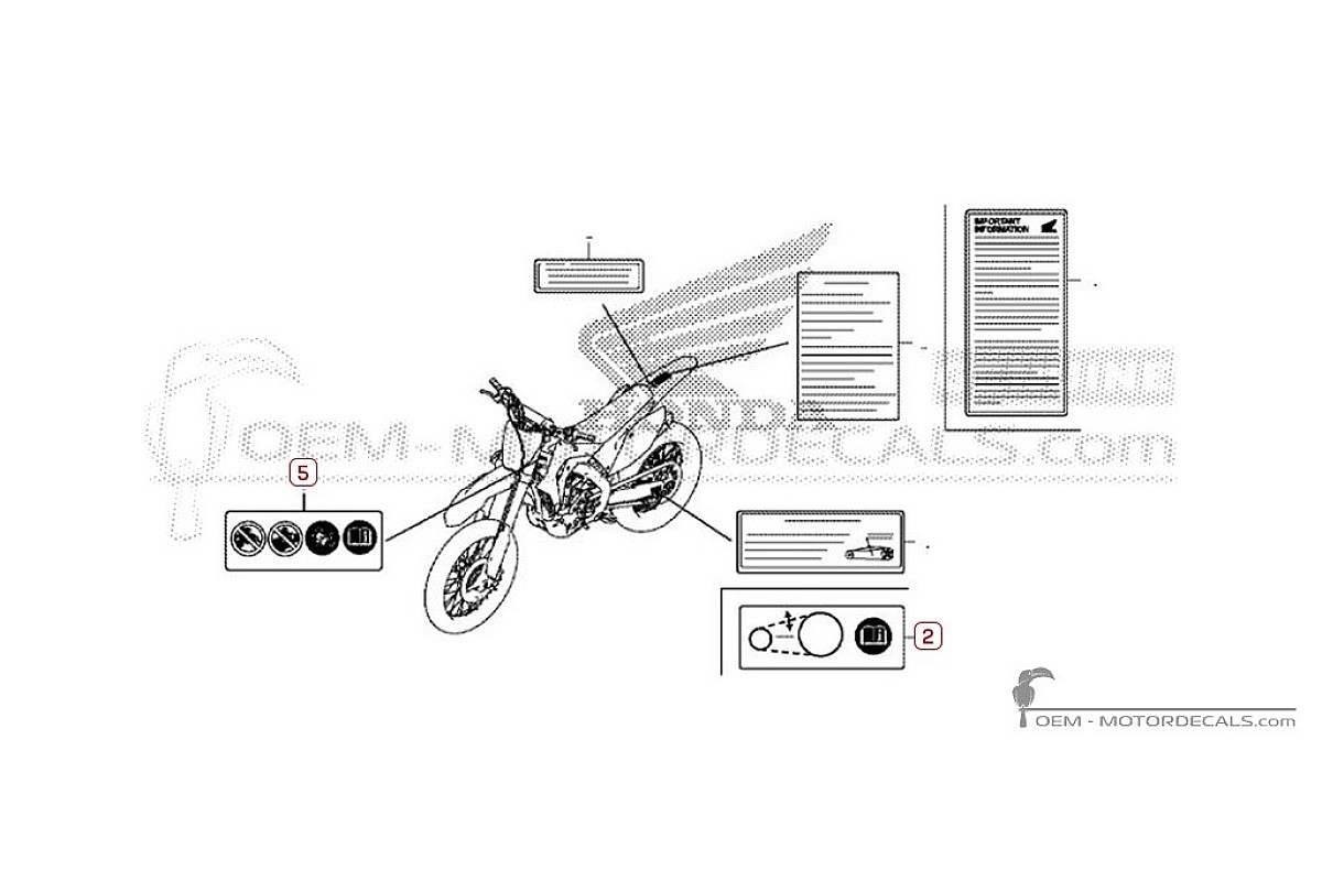 Pegatinas para Etiquetas de precaución • Honda Pegatinas OEM