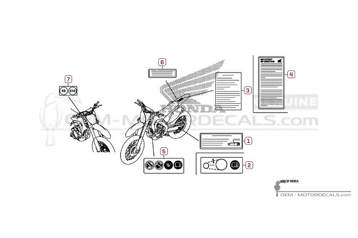 Decals for Caution labels • Honda OEM Decals