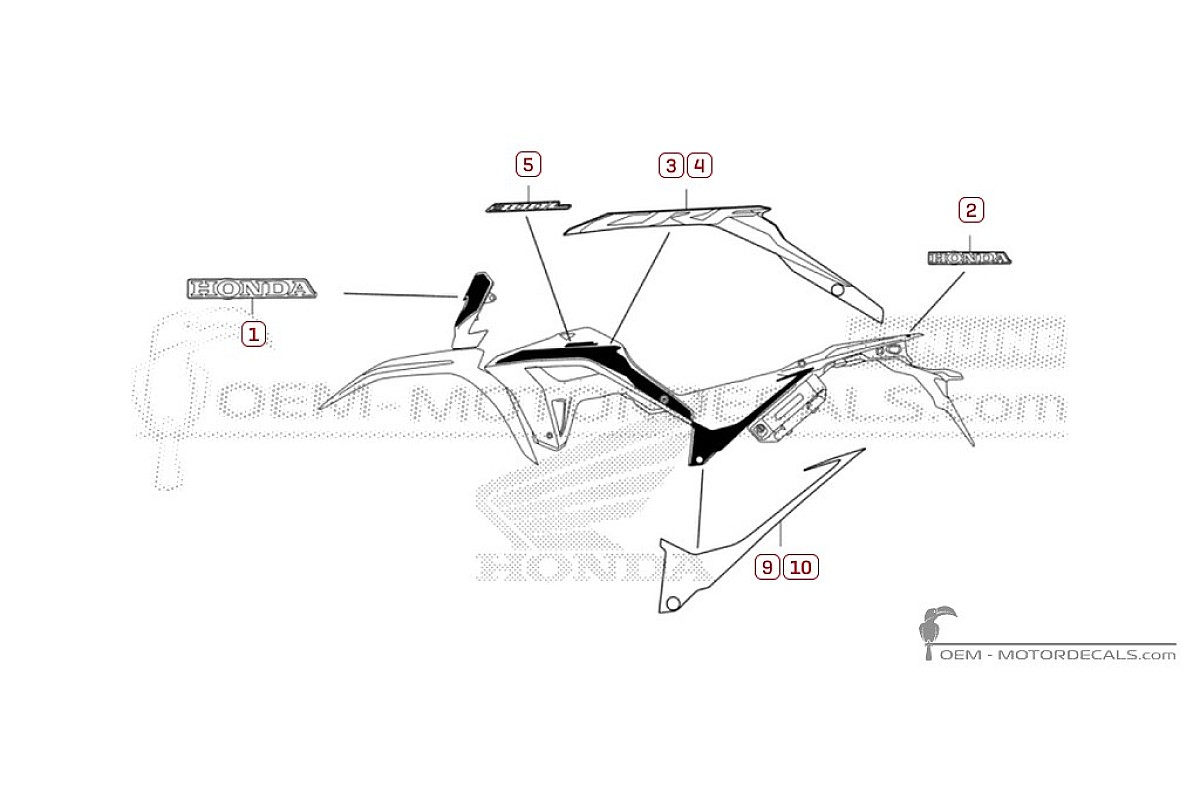 Autocollants pour Honda CRF300 2023 • Honda Autocollants OEM
