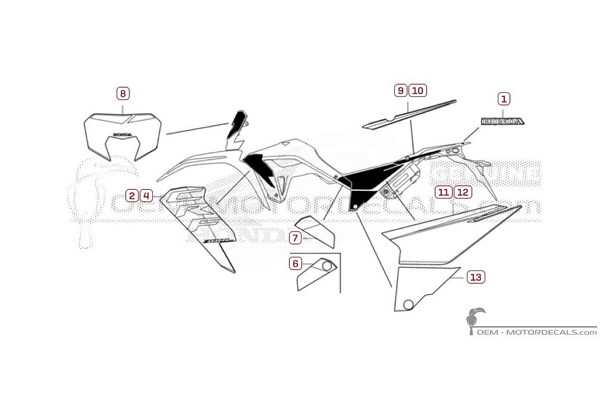Naklejki do Honda CRF300 2025 • Honda Naklejki OEM