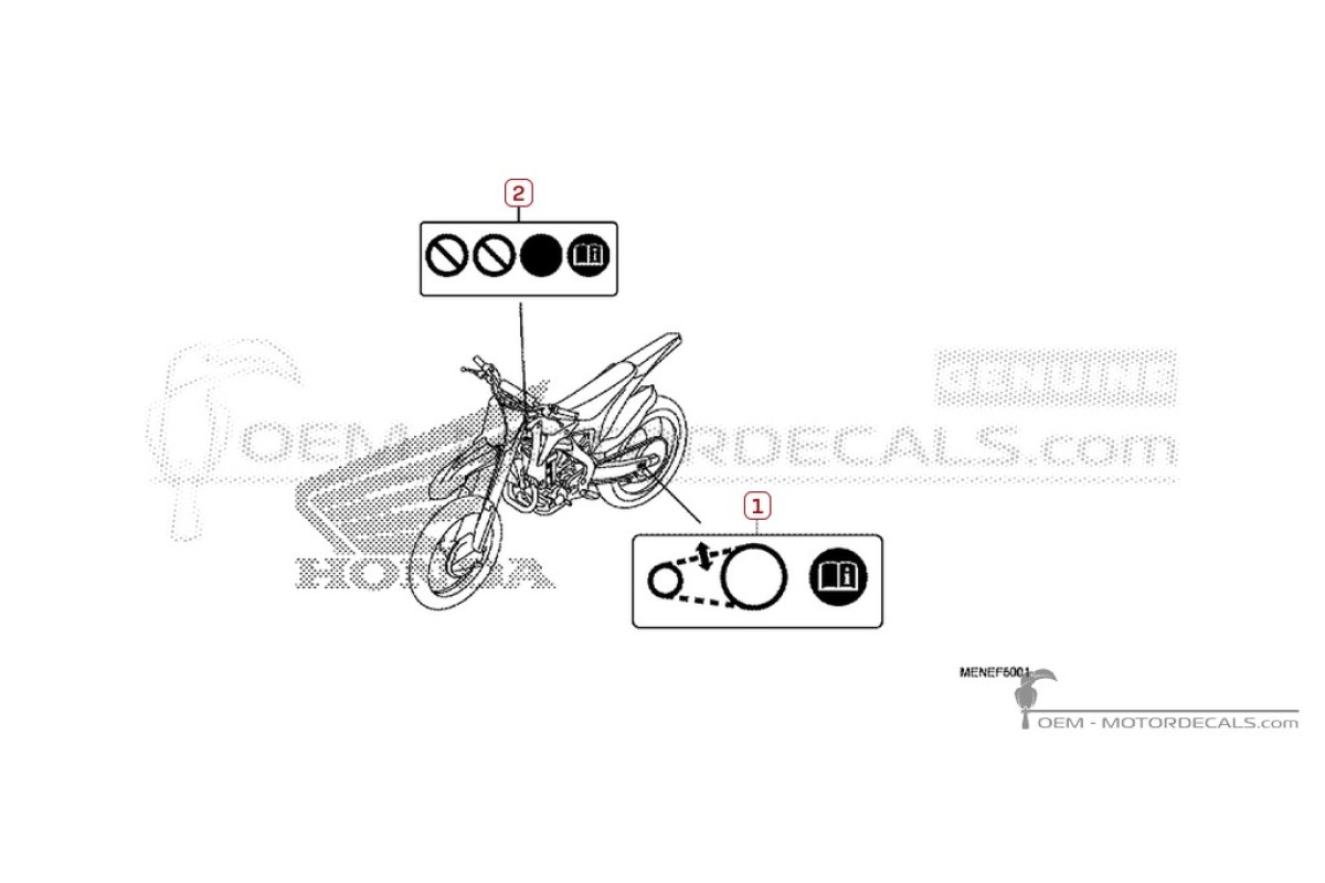 Stickers voor Waarschuwingslabels • Honda OEM Stickers