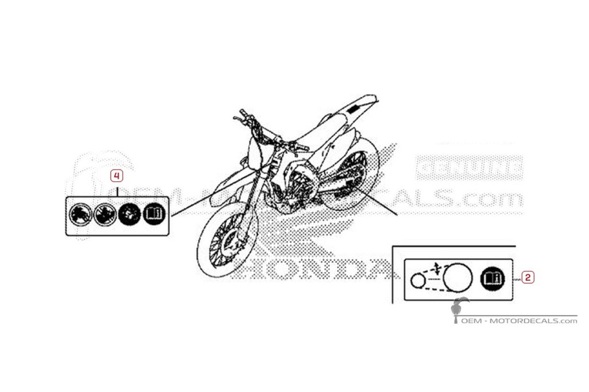 Stickers voor Waarschuwingslabels • Honda OEM Stickers