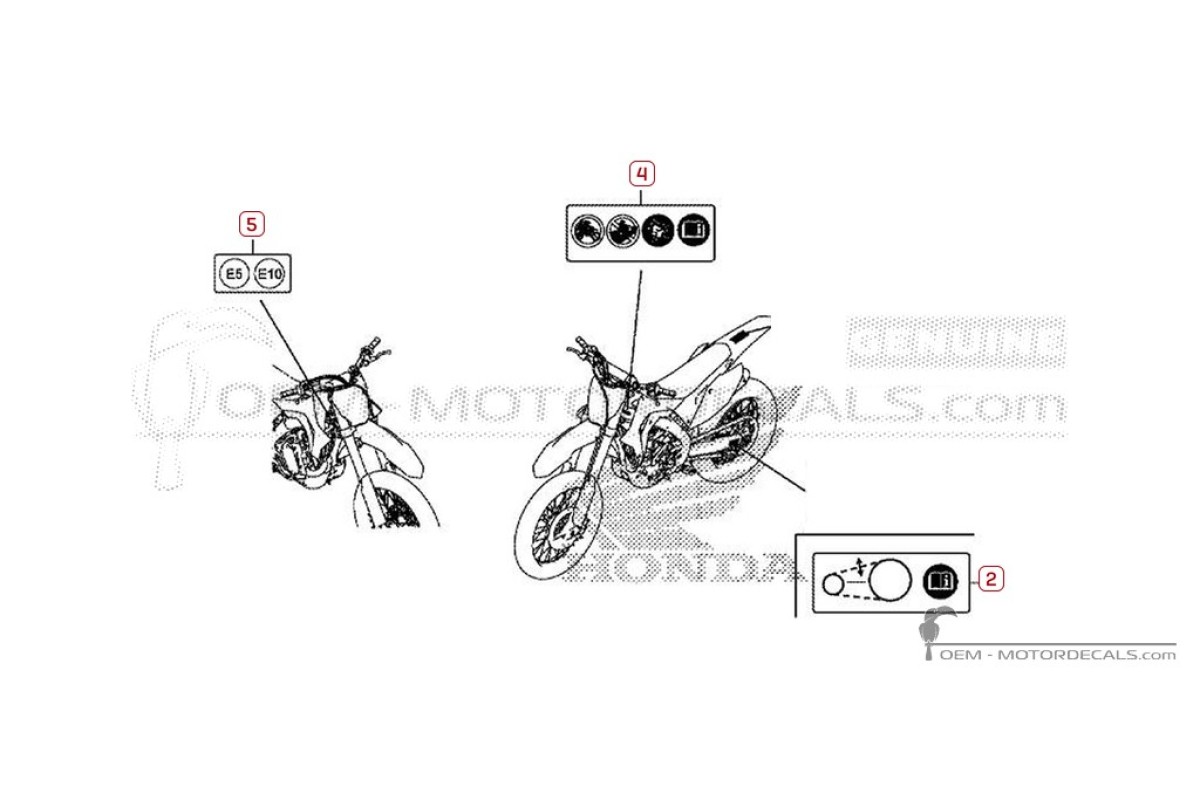 Stickers voor Waarschuwingslabels • Honda OEM Stickers