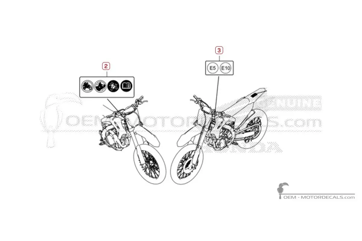 Caution labels for CRF450R 2021 • Honda OEM Decals