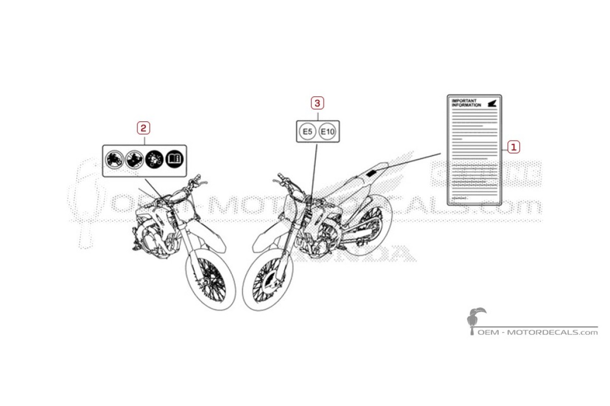 Stickers voor Waarschuwingslabels • Honda OEM Stickers