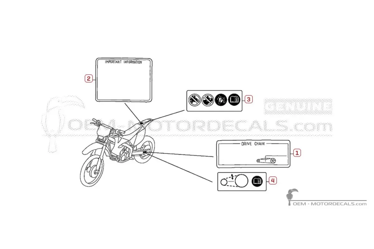 Caution labels for CRF450X 2012 • Honda OEM Decals