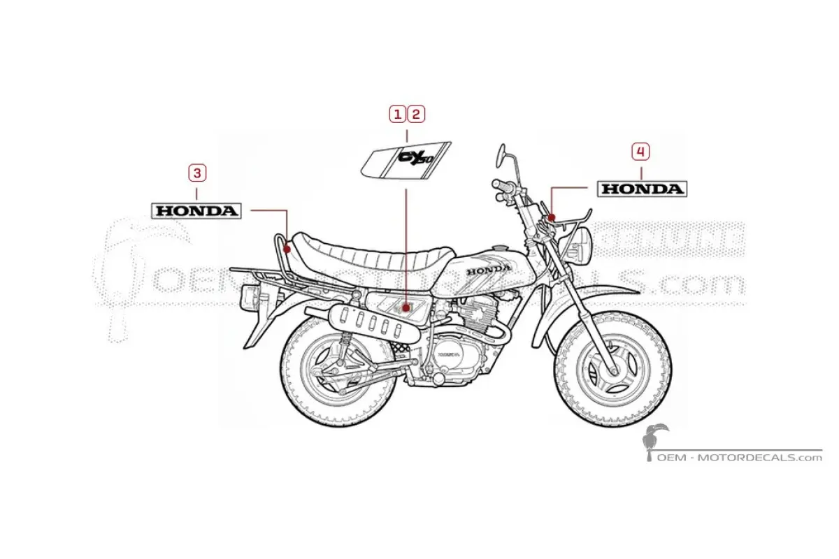 Decals for Honda CY50 1978 • Honda OEM Decals