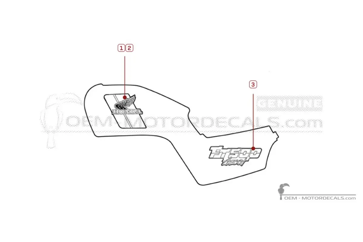 Stickers voor Honda FT500 Ascot 1982 • Honda OEM Stickers
