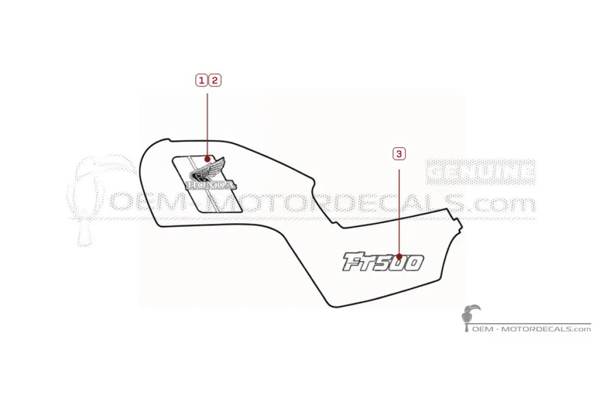 Stickers voor Honda FT500 1982 • Honda OEM Stickers