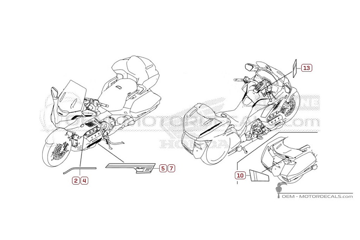 Stickers voor Honda GL1800 GOLD WING Bagger 2024 • Honda OEM Stickers