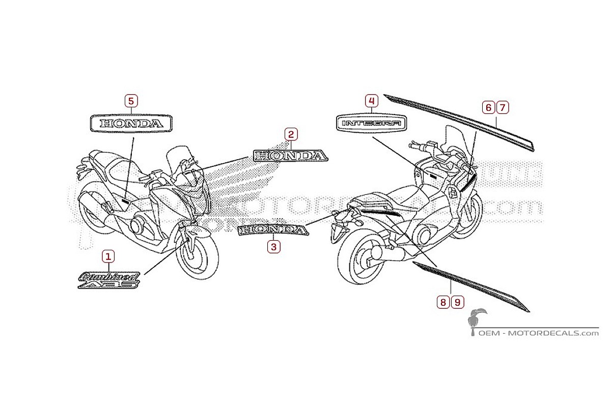 Naklejki do Honda INTEGRA 700 2013 • Honda Naklejki OEM