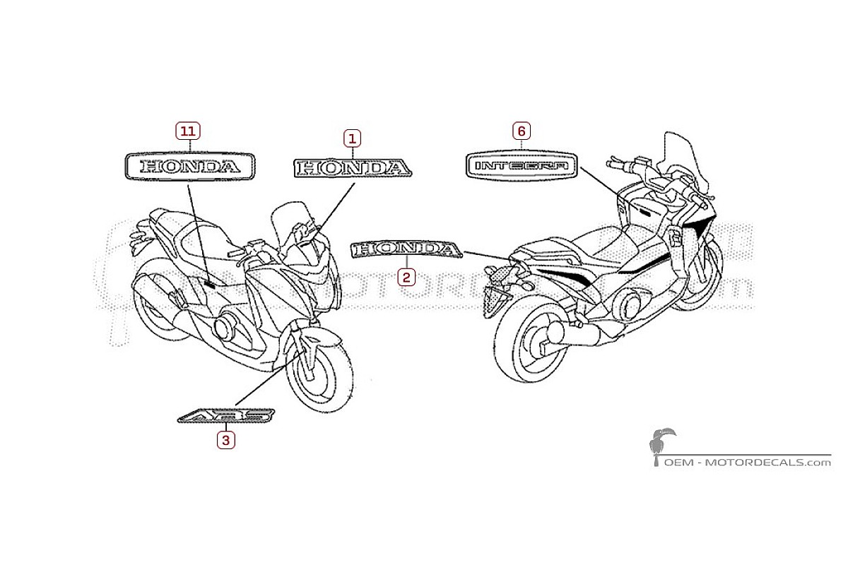 Autocollants pour Honda INTEGRA 750 2014 • Honda Autocollants OEM
