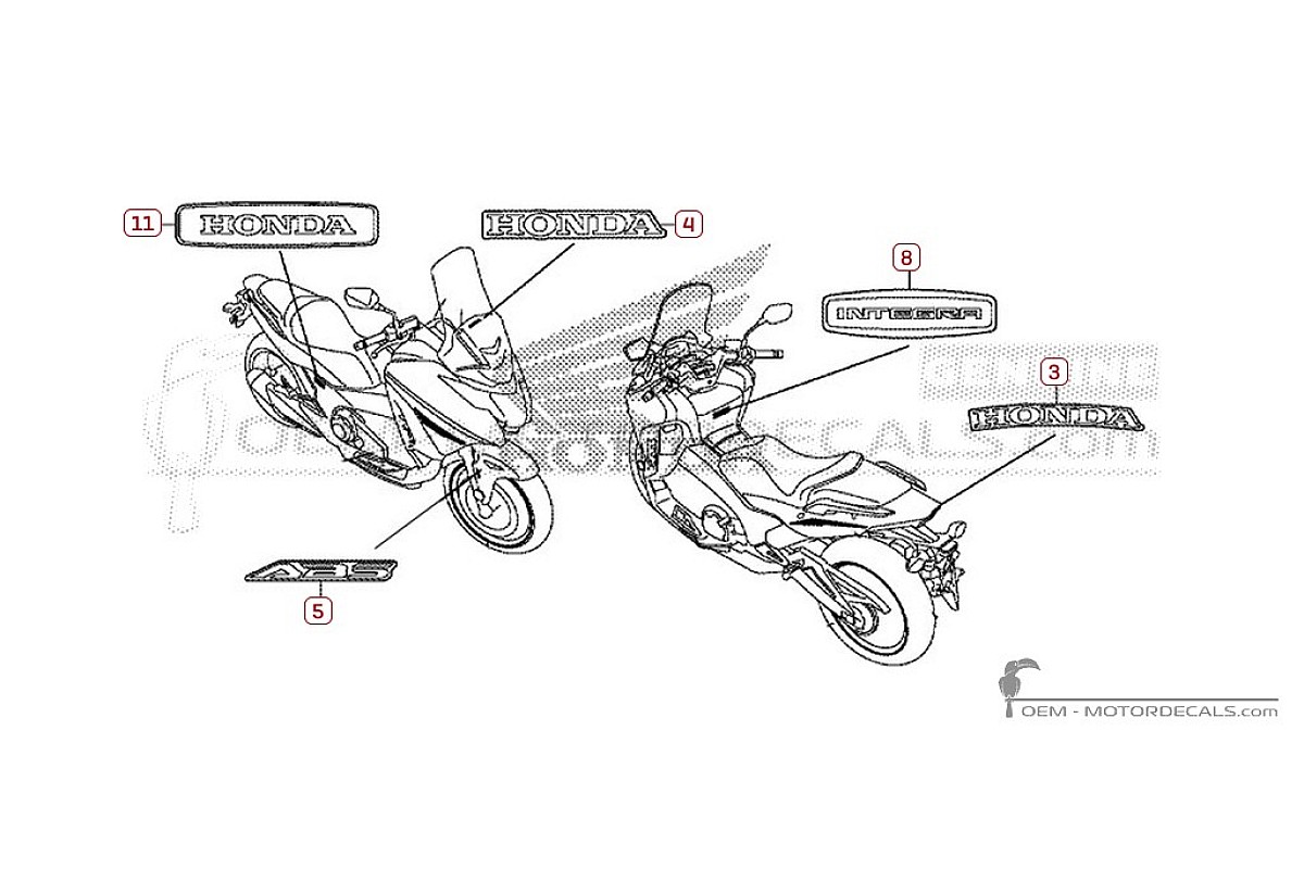 Autocollants pour Honda INTEGRA 750 2017 • Honda Autocollants OEM