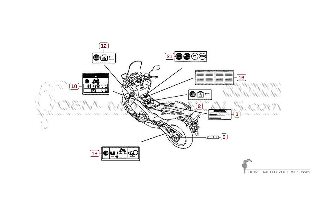 Autocollants pour Étiquettes d'avertissement • Honda Autocollants OEM
