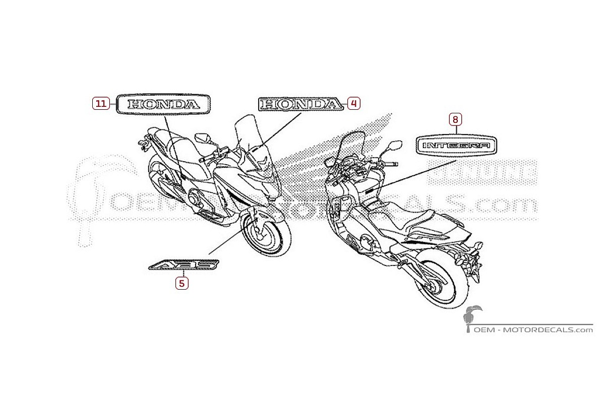 Autocollants pour Honda INTEGRA 750 2019 • Honda Autocollants OEM