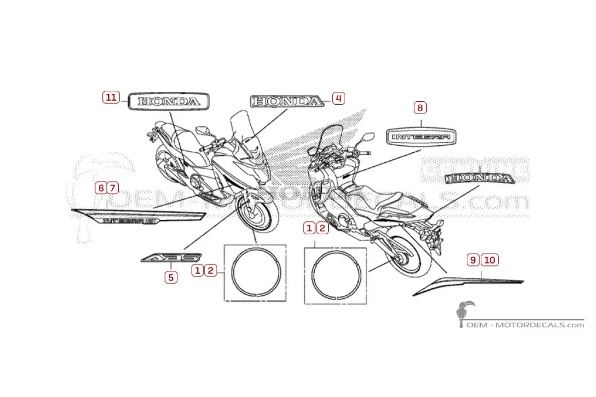 Autocollants pour Honda INTEGRA 750 S 2019 • Honda Autocollants OEM