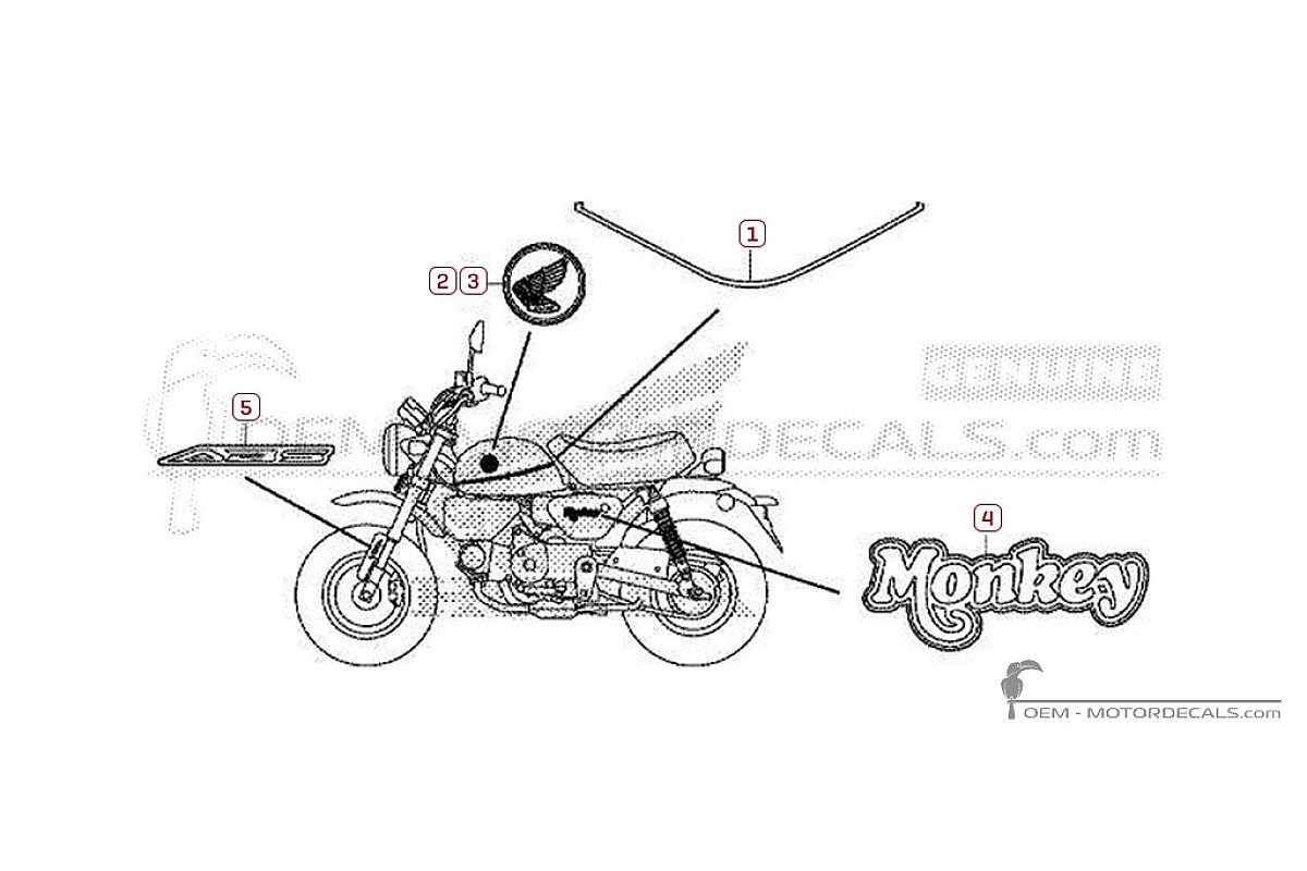 Aufkleber für Honda MONKEY 2019 • Honda OEM-Aufkleber