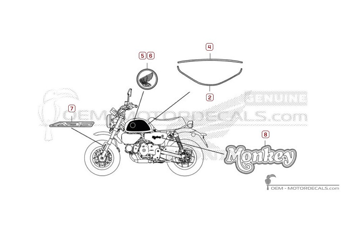 Decals for Honda MONKEY 2022 • Honda OEM Decals