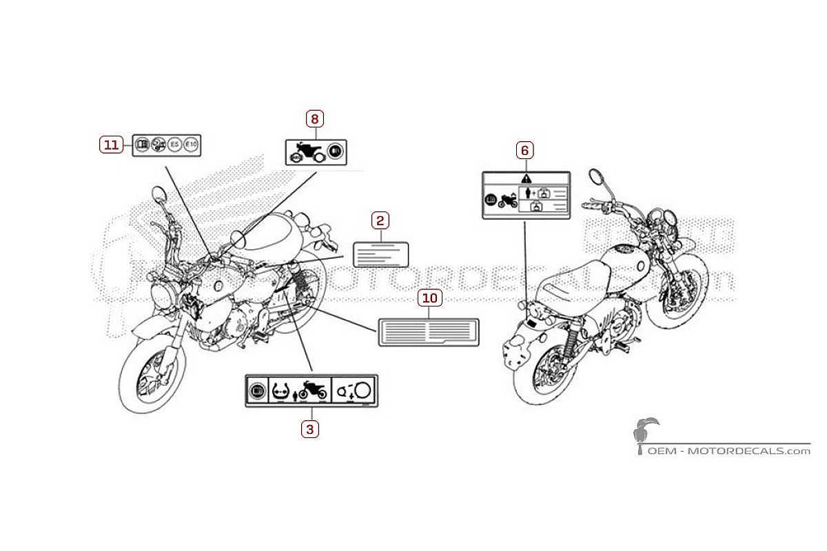 Autocollants pour Étiquettes d'avertissement • Honda Autocollants OEM