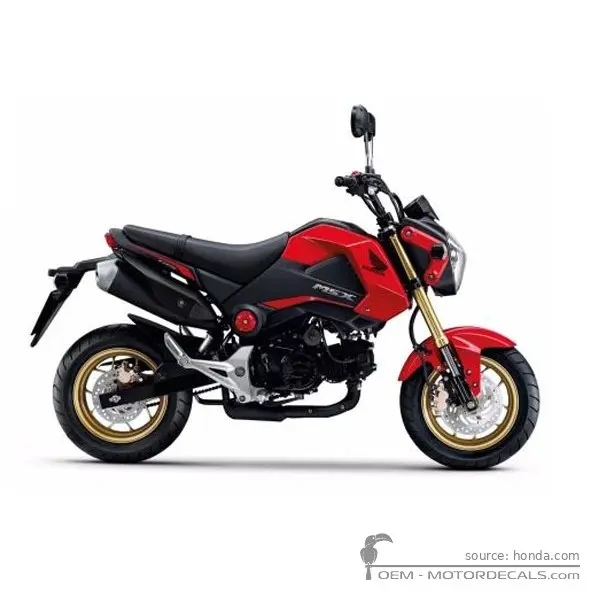 Honda MSX125 GROM 2015 - Pearl Valentine Red