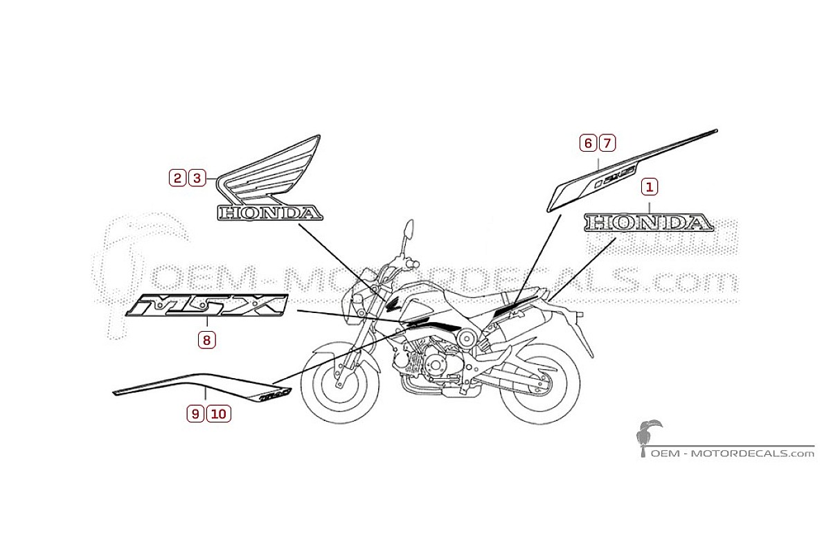 Pegatinas para Honda MSX125 GROM 2015 • Honda Pegatinas OEM