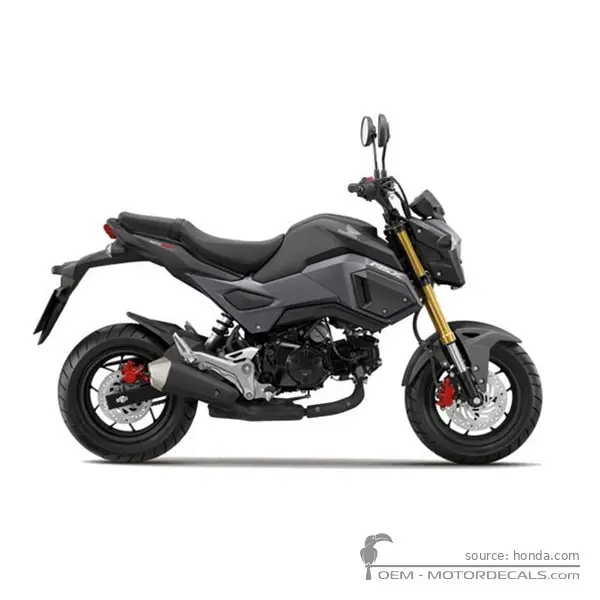 Honda MSX125 GROM 2017 - Mat Axis Gray Metallic