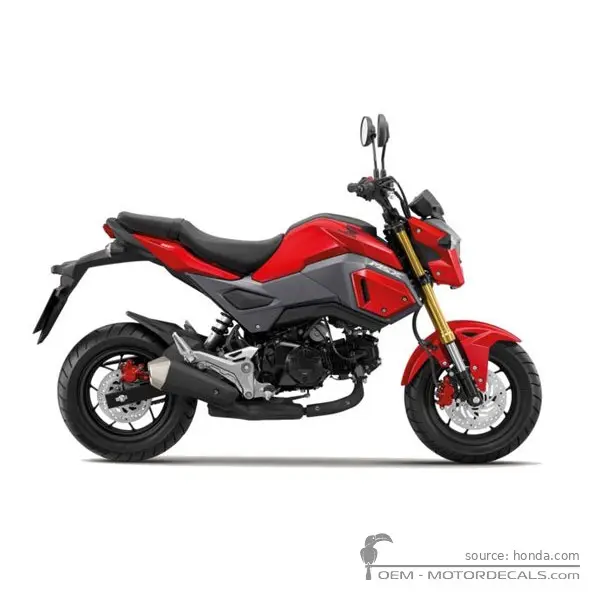 Honda MSX125 GROM 2017 - Pearl Valentine Red