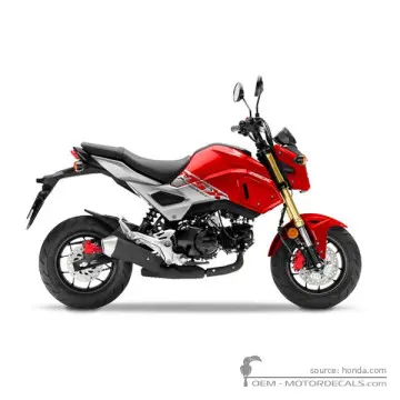 Honda MSX125 GROM 2018 - Pearl Valentine Red