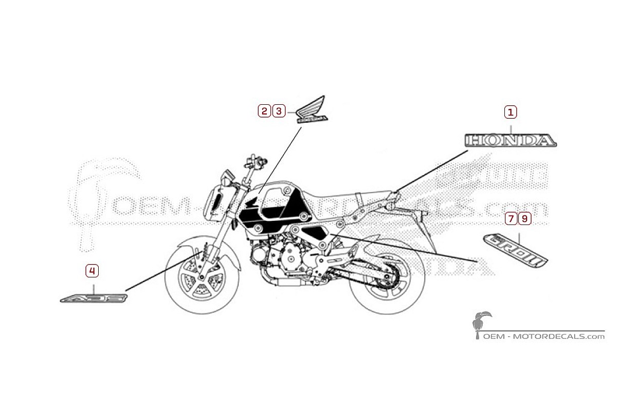Decals for Honda MSX125 GROM 2021 • Honda OEM Decals