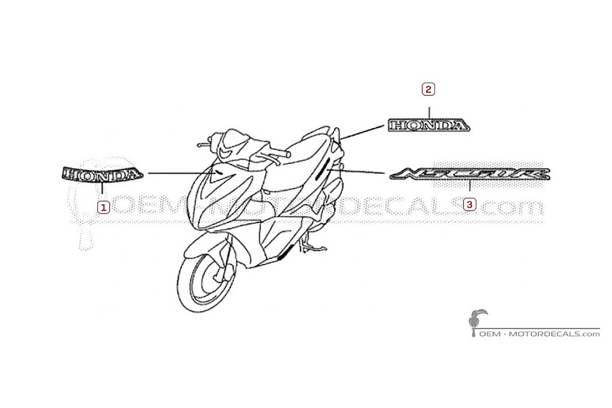 Aufkleber für Honda NSC50 R 2013 • Honda OEM-Aufkleber