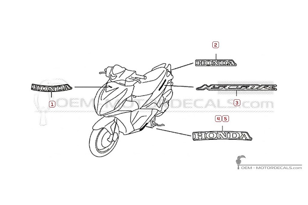 Aufkleber für Honda NSC50 R 2014 • Honda OEM-Aufkleber
