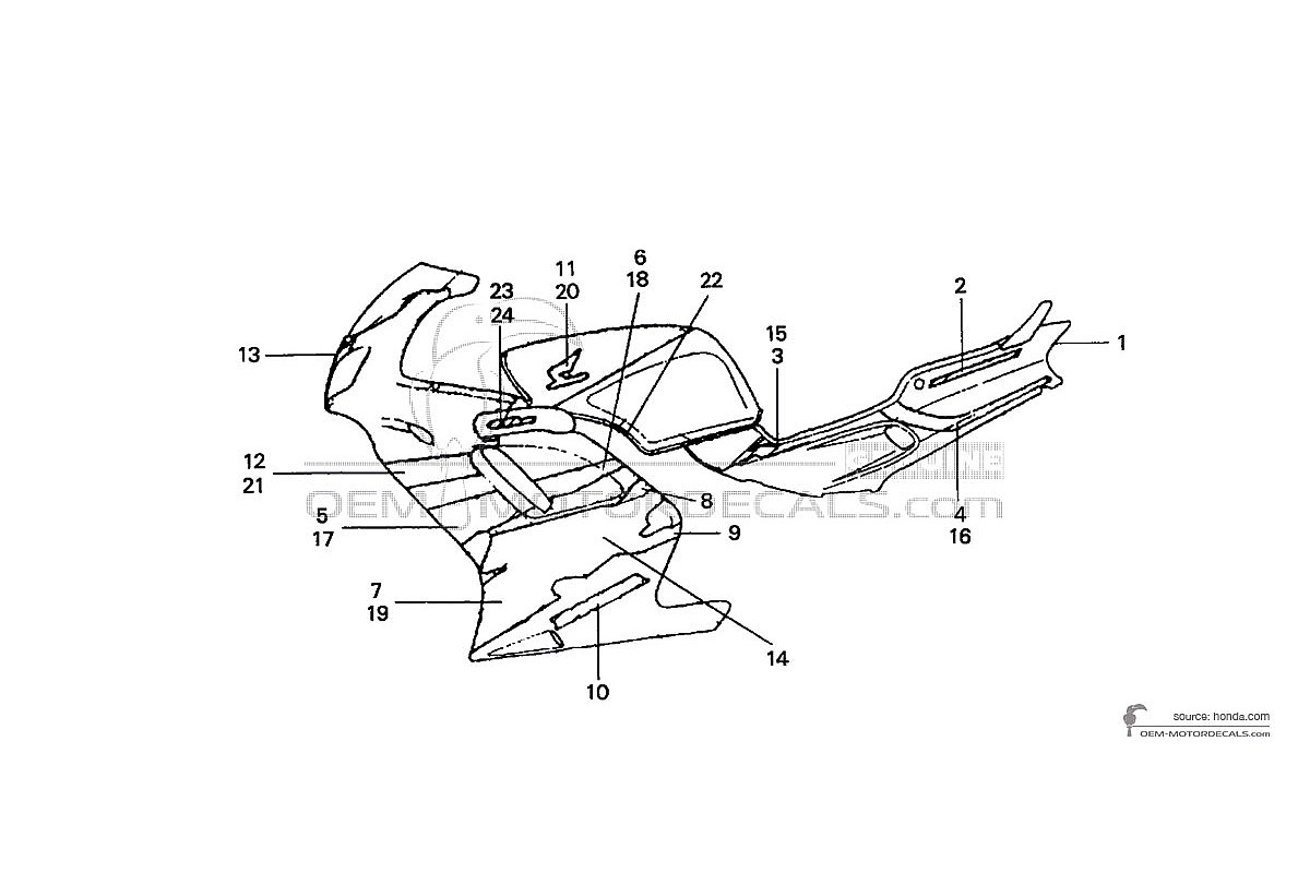 Autocollants pour Honda NSR125 1994 - Blanc • Honda Autocollants OEM