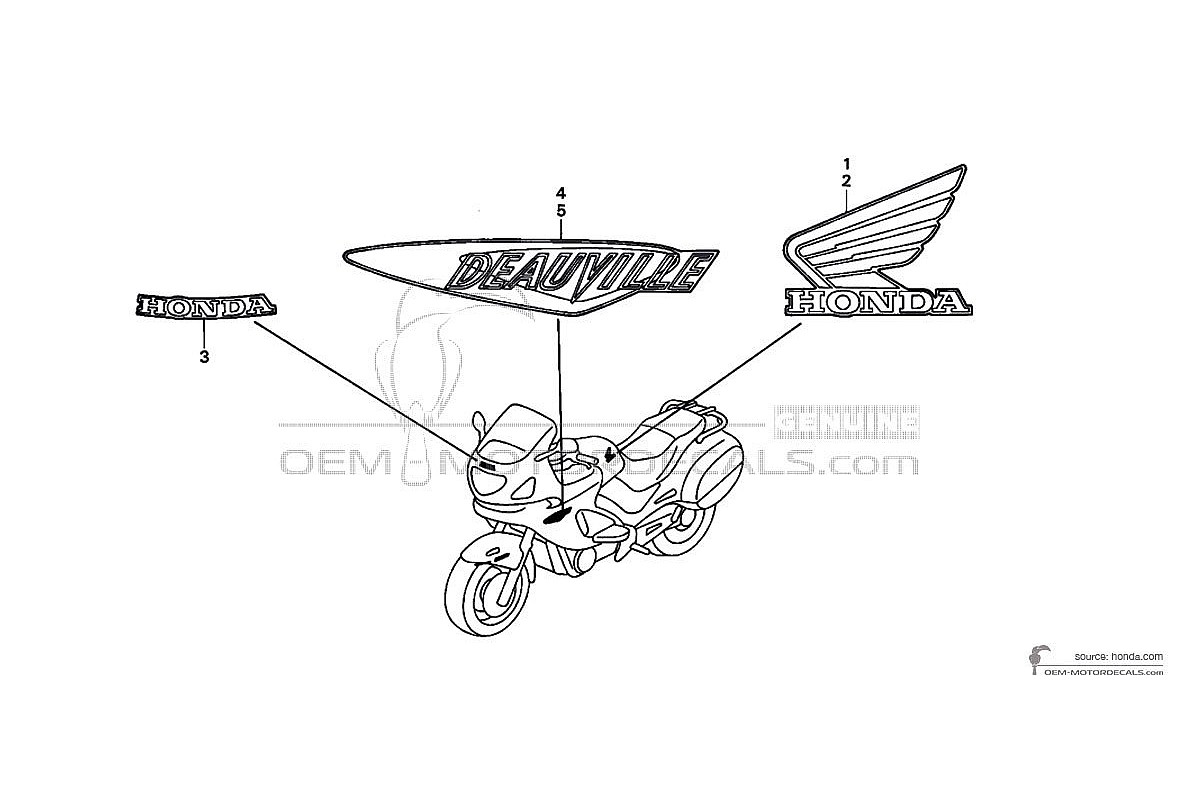 Decals for Honda NT650V DEAUVILLE 2001 - Beige • Honda OEM Decals